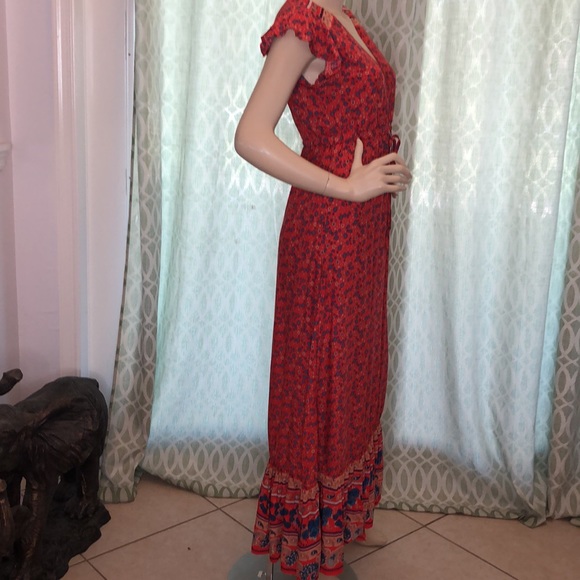 Boho Gypsy Style Red Dress - Picture 8 of 10